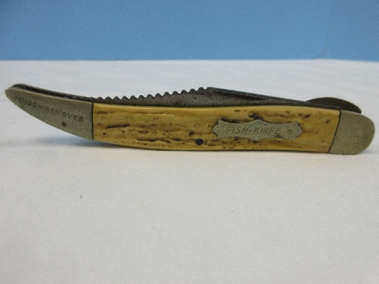 Kent NY City Fish-Knife w/Hook Remover Closed 5", Blade 3 5/8"