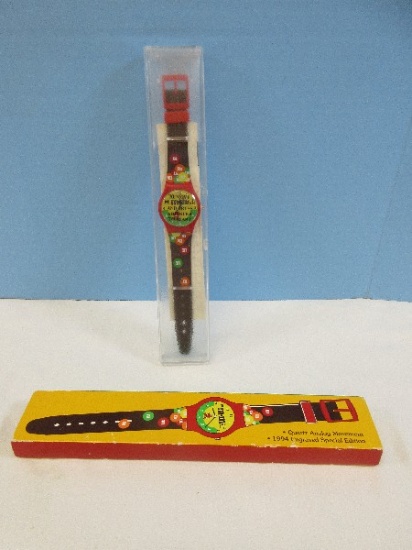 Too Cool! Collector M & M 1994 Engraved Special Edition Quartz Analog Movement Watch-NEW