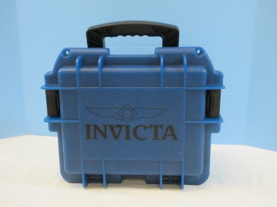 Invicta 3 Slot Impact Diver Case Blue Impact Wate rResistant Waterproof Case Model HZ327