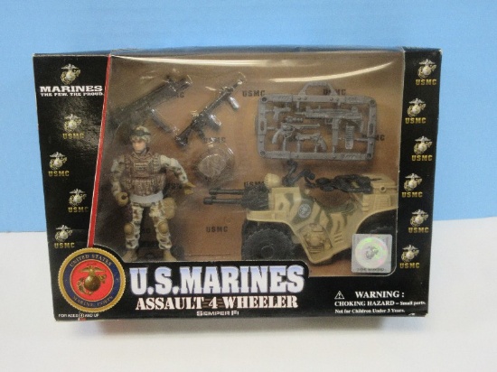 Excite US Marines Semper Fi Assault 4 Wheeler Action Figure 3 3/4" Poseable Marine Collector