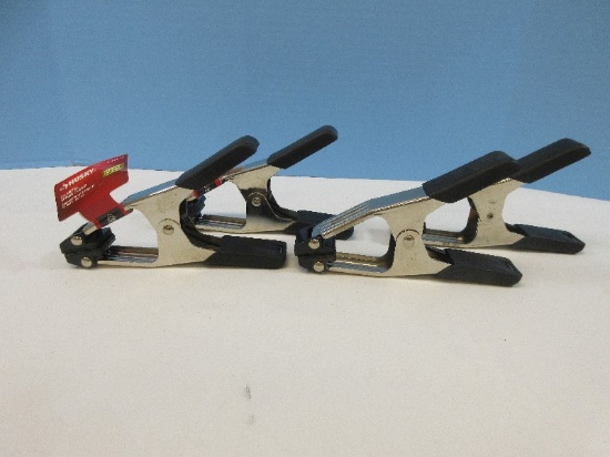 4 Husky 2" Metal Spring Clamps Appear New