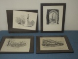 4 Framed Prints Old Railway Station, Victory Arch, Thayer Monument & Superintendent's