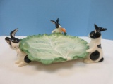 Charming Fitz & Floyd Kensington Rabbit Collection Cabbage Carrots & Black/White Figural