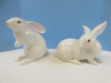 Fitz & Floyd Rabbits Collection Giftware Line Pink Nose Figural Rabbits 9 7/8