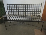 Heavy Metal Garden Bench Lattice Grid Pattern Back/Seat Meoclassical Style