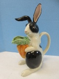 Fitz & Floyd Kensington Rabbit Collection Black/White Figural 11 3/4