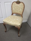 French Inspired Louis Philippe Style Chair Curved Lines Neoclassical Legs Jacquard Style