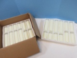Set of 24 pcs. White Pillar Candles in Glass Cylinders Various Heights All Purpose Home,