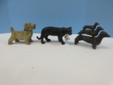 Lot Cast Iron Black Leopard Figurine 8