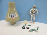 Vintage 1966 Hasbro G.I. Joe Space Capsule w/ Astronaut G.I. Joe Space Suit Scene Tears See