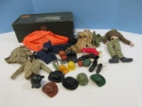 Lot Vintage G.I. Joe Foot Locker Circa 1960s w/ Labeled GO Joe Clothes