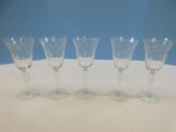 Set of 5 Etched Gray Foliage Stem Flower 7 5/8