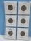 6 Jefferson Old Nickels-1946, 1947-S, 1948-D, 1951, 1952, 1959-D