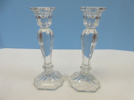 Pair Oscar De La Renta Chippendale Pattern Line #T9993 Austria Crystal Giftware Collection