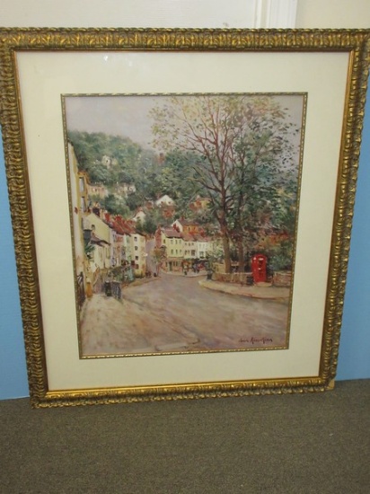 Titled "Street in Matlock, Derbyshire" Depicts Street Scene w/Buildings by Jean Kevorkian Fine