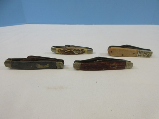 4 Folding Pocket Knives Schrade 2 Blades Granddad's Barlow, Frontier, Uncle Henry & Others