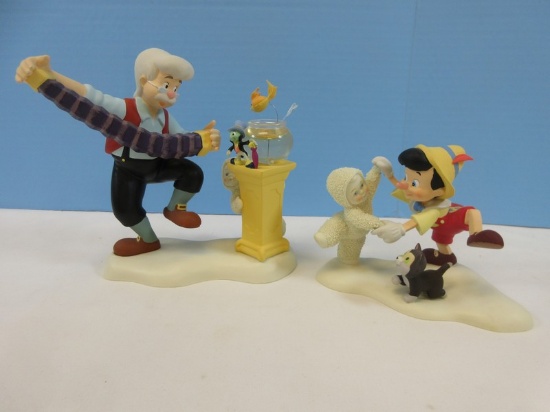 Department 56 Snowbabies Guest Collection Disney Characters 2 pc. Set Pinocchio Dance and