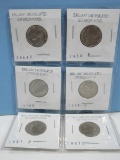 6 Brilliant Uncirculated Jefferson Nickels-1964, 1978, 1981 Denver & Philly Mints