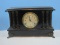Antique Sessions 8 Day Half Hour Strike Cathedral Gong Turnback Mantel Clock Black Wood Case