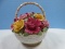 Impressive Royal Albert Old Country Roses Collection Musical Rose Basket Burgundy, Pink and