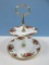 Royal Albert Bone China Old Country Roses Pattern 2-Tiered Center Handle Serving Tray 9 3/4