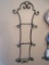 Black Metal Wall-Mount Plate Rack Holds 3 Plates Vertical for Display Scrollwork Design 38