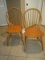 Pair Windsor Style Side Chairs Hoop Spindle Backs on Tapered Legs