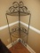 Decorative Wrought Iron 3 Tier Folding Corner Shelf Etagere w/Foliate & Scroll Accent-