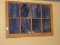 Splendid Cobalt Blue Slag Stained glass Stash Church 8 Pane Window in Wooden Frame
