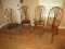 Set of 4 Oak Windsor-Style Fiddle-Back Side Chairs Hoop Back Intricate Center Splat & Vertical