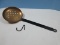Copper Cooking Utensil Skimmer w/Cast Iron Black Handle