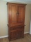 Impressive Antique Knotty Pine Pantry/Storage Cabinet Traditional Farmhouse Style 2pc
