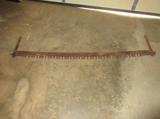 Antique Two-Man Crosscut Saw AKA "Misery Whip" w/Wooden Handles Est. 1880-1930-   69"L