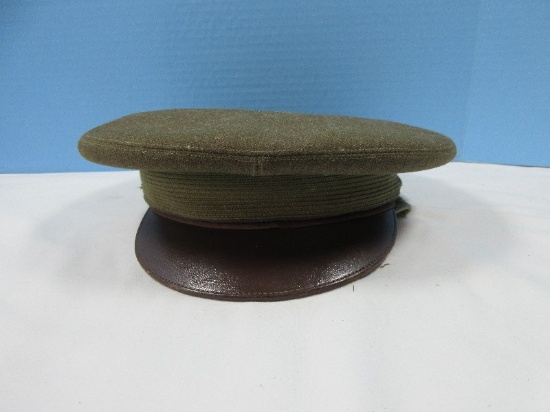 Vintage US Army Officers Service Cap AKA Crusher Cap Worn from WWI Through Korean War