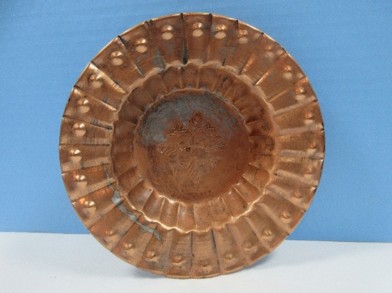 Copper Fluted 7 3/8" D Small Bowl Embossed Design