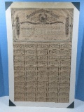 1864 Confederate States of America $1,000 Dollars Loan Bond w/55 Coupons- Est. $250+