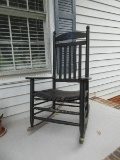 Black Slat Seat/Back Rocking Chair w/