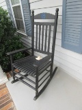 Black Slat Seat/Back Rocking Chair w/