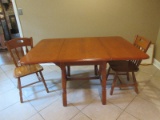 3pc Maple Butterfly Dropleaf Table w/2 Chairs Early American Style Honey Finish- Top 42