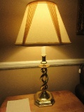 Opulent Brass Spiral Double Helix Barley Twist Candlestick 30