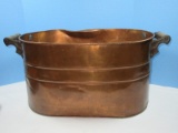 Early Copper Wash Tub/Boiler Pot w/Wooden Handles Anaconda-  Made in Canada