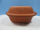 2pc Littonware Simmer Pot w. Germany 2Qt Terra Cotta Clay Slow Cooker