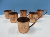 Set of 6 Cock-N-Bull Smirnoff Moscow Mule Copper Mugs