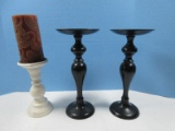 Lot Pair Black Metal Contemporary 12