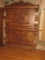 Spectacular Antique Oak Victorian Era Full/Double Size Head/Footboards w/Wooden Side Rails