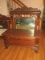 Gorgeous Antique Oak 2 Over 1 Dresser w/Attached Framed Mirror Ornate Carving Dovetail