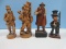 Lot Carved Wooden Figurines W. Germany 7 3/4