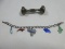 Lot Link Bracelet 5 Country Shaped Sterling Charms Venezuela Etc, Vintage Sterling Silver Baby