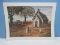 Church House in Rural South Gathering Cotton in Background Artist Signed Frank Morris Ltd.