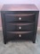 Baxton Studio Furniture Contemporary Modern Dark Cherry Brown Finish 3 Drawer Nightstand